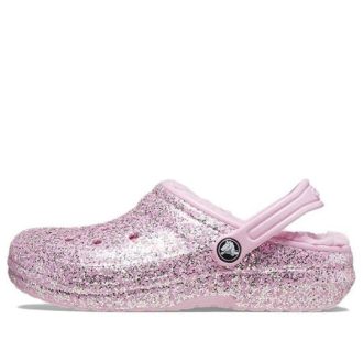 Crocs (GS) Klassiska fodrade glitterträskor ”Pink” 207463-6S0