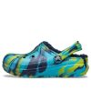 Crocs (GS) klassiska fodrade marmorerade träskor ”Blue Tie Dye” 207238-4HQ