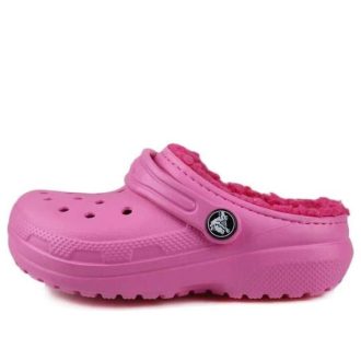 Crocs (GS) Klassiska fodrade runda tåträskor ”Pink” 203506-6LA