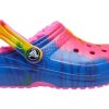 Crocs (GS) klassiska fodrade TieDye grafiska träskor ”Blue Pink” 206683-6RW