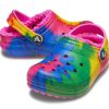 Crocs (GS) klassiska fodrade TieDye grafiska träskor ”Blue Pink” 206683-6RW