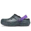 Crocs (GS) klassiska fodrade träskor ”Black Purple Sparkles” 205937-9BD