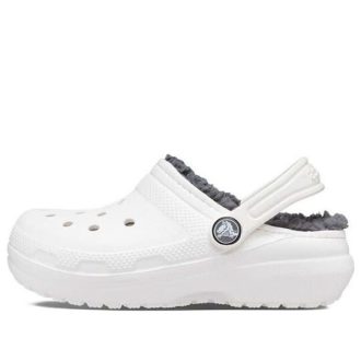 Crocs (GS) klassiska fodrade träskor ”White Grey” 207009-10M