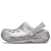 Crocs (GS) Klassiska glitterfodrade träskor ”Silvergrå” 205937-00N