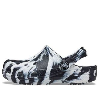 Crocs (GS) Klassiska marmorerade träskor ”Black White” 207002-103