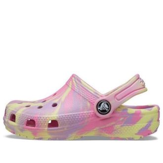 Crocs (GS) Klassiska marmorerade träskor ”Pink Yellow” 207002-6SO