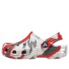 Crocs (GS) Klassiska marmorerade träskor ”White Red Grey” 207002-884