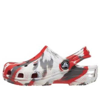 Crocs (GS) Klassiska marmorerade träskor ”White Red Grey” 207002-884