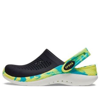 Crocs (GS) LiteRide 360  marmorerade träskor ”Black Green Aqua” 207668-0C4