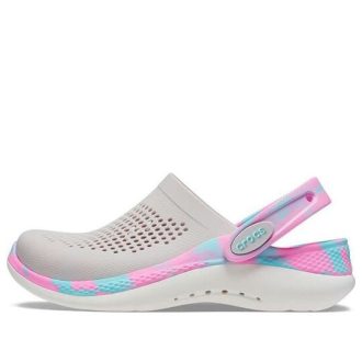 Crocs (GS) Literide 360  marmorerade träskor ”Grå rosa blå” 207668-1DU