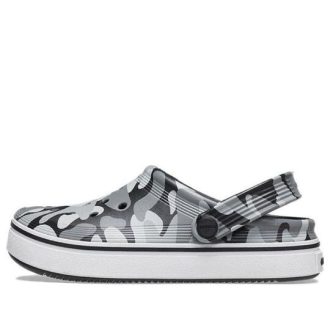 Crocs (GS) Off Court tryckta träskor ”Grå Svart Vit” 209150-066