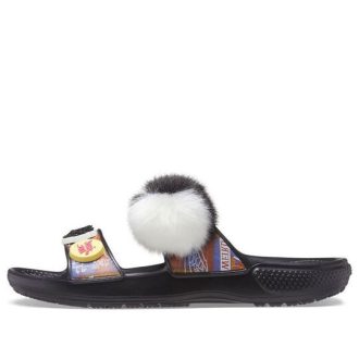 Crocs klassisk mjuk sula Mysig platt klack sporttofflor unisex svart 207403-001