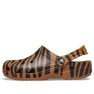 Crocs Klassisk träsko Djurtryck Beach Tiger Stripes Gula sandaler 206676-2ZF