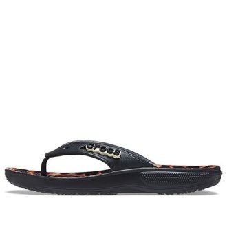 Crocs klassiska djurflip-flops unisex leopardtryck ”Black Leopard” 207872-0CU