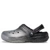 Crocs klassiska glitterfodrade träskor ”Black Silver” 205842-067