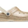 Crocs klassiska glitterfodrade träskor ”Gold White” 205842-93S