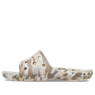 Crocs klassiska marmorerade sandaler ”White Brown” 206879-2Y3