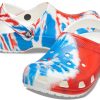 Crocs klassiska mönster slitstarka halkfria sporter Unisex Vit Blå Röd Sandaler ”Vit Blå Röd” 205453-928