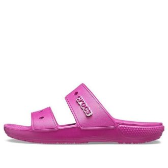 Crocs klassiska mysiga unisex lila röda sandaler 206761-6SV
