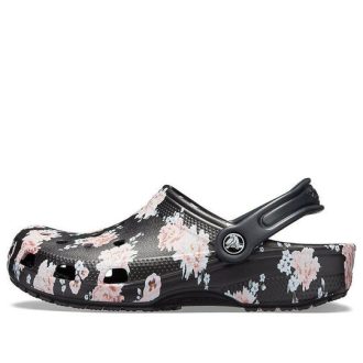 Crocs klassiska tryckta träskor ”Svart rosa” 205838-97J