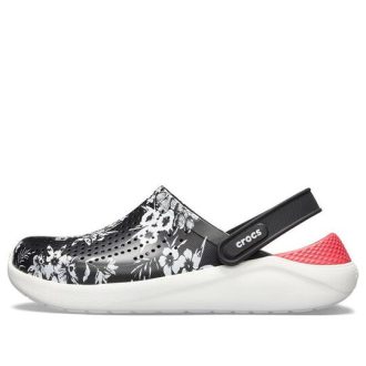 Crocs Lite Ride Hyperblomiga träskor ”Black White Red” 205848-97J
