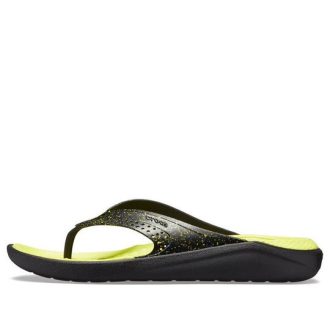Crocs LiteRide Flip Flops ”Black Yellow” 205940-060