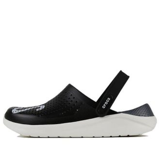 Crocs LiteRide LOGO Crocs Hollow Out Unisex svarta sandaler ”Black White” 205893-066