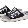 Crocs LiteRide LOGO Unisex svarta tofflor ”Black White” 205562-066