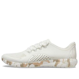 Crocs LiteRide tryckta Camo Pacer Sneakers ”White Tan” 207286-1CN