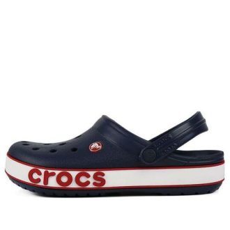 Crocs (PS) Corcband Bold Logo Minimalistic Casual Blå Röda Sandaler ”Blue Red” 206022-4CC