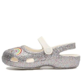 Crocs (PS) Outdoor Platt Klack Shiny Sports Silver Sandaler 206370-93R Crocs (PS) Outdoor Platt Klack Shiny Sports Silver Sandaler 206370-93R