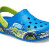 Crocs (PS) Roligt mönster, platt klack, sportblå sandaler 207074-4JL