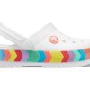 Crocs Rainbow Outdoor Beach Sports Big Boys White Sandaler 207007-100 Crocs Rainbow Outdoor Beach Sports Big Boys White Sandaler 207007-100