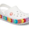 Crocs Rainbow Outdoor Beach Sports Big Boys White Sandaler 207007-100 Crocs Rainbow Outdoor Beach Sports Big Boys White Sandaler 207007-100