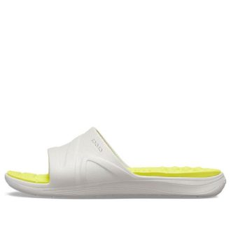 Crocs Reviva Broad Strap Round Toe Slides ”Yellow White” 205546-1CC