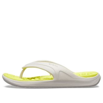 Crocs Reviva Snygga övre runda tåflipflops ”White Yellow” 205545-1CC Crocs Reviva Snygga övre runda tåflipflops ”White Yellow” 205545-1CC