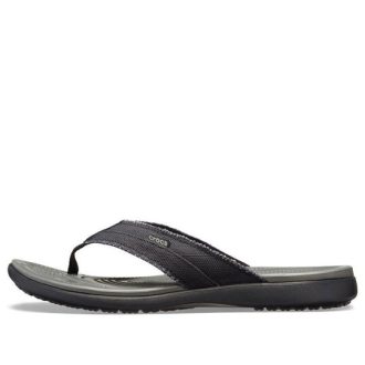 Crocs Santa Cruz Canvas Flip Flops ”Black Slate Grey” 205612-0DD Crocs Santa Cruz Canvas Flip Flops ”Black Slate Grey” 205612-0DD