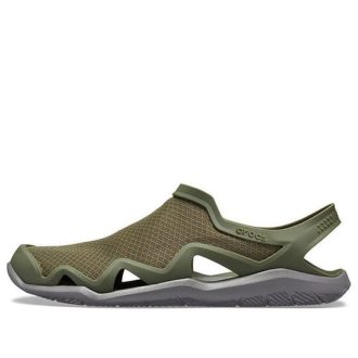 Crocs Swiftwater Mesh Wave Sandaler ”Army Green” 205701-3TF