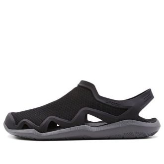 Crocs Swiftwater Wave Sandal Flats ”Black Grey” 205701-0DD