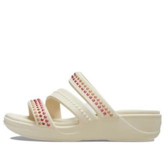 Crocs (WMNS) Boca Gems Sappy Wedge Sandals ”White Red” 209293