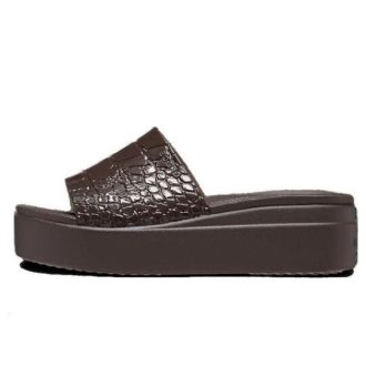Crocs (WMNS) Brooklyn Croco Shine Slide Sandaler ”Espresso” 209253-206
