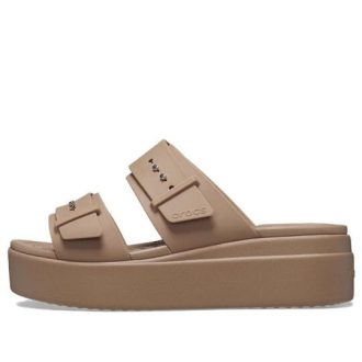 Crocs (WMNS) Brooklyn Sandal Low Wedge ”Latte” 207431-2Q9