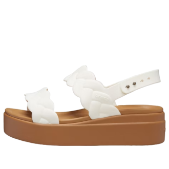 Crocs (WMNS) Brooklyn Woven Wedge Sandaler ”White Brown” 209977-0WV