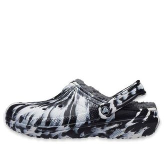 Crocs (WMNS) Classic Fodrade Clog Outdoor Sandaler ”Marmorerad Vit Svart” 207180-103