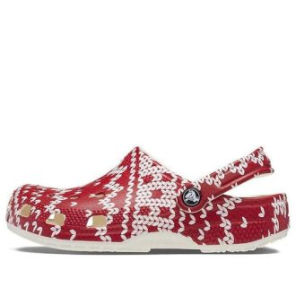 Crocs (WMNS) Classic Holiday Sweater Graphic ”Red White” 209237-90H