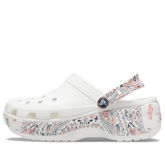 Crocs (WMNS) Classic Platform Americana Paisley Clogs ”White” 207337-94S