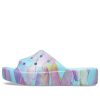 Crocs (WMNS) Classic Platform Palm Print Slide ”Blue Multi-Color” 208607-4NQ