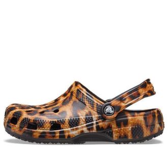 Crocs (WMNS) Klassiskt träskodjur Utskrift Beach Casual Sandaler Leopardtryck 206676-90L