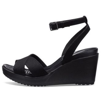 Crocs (WMNS) Leigh II Cross Strap Ankel Wedge Sandaler ”Black” 204950-060