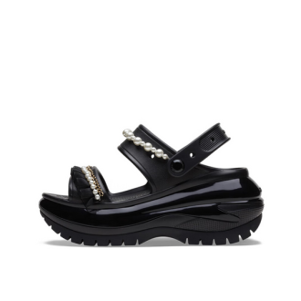 Crocs (WMNS) Mega Crush Pearl Ruffle Sandal ”Black” 210179